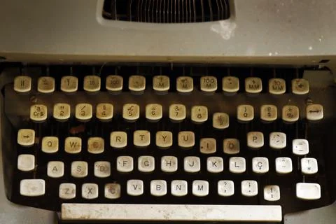 Old typewriter keyboard Foto stock