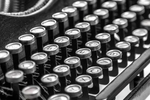 Old typewriter keys 스톡 사진