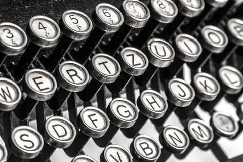 Old typewriter keys 스톡 사진