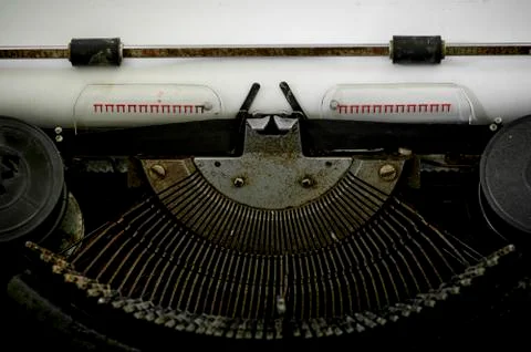Old typewriter with paper isolated Stock Photos