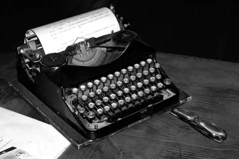 Old typewriter with a paper Stock Photos