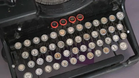 Old typewriter of the Soviet period. Stock Footage 132245995
