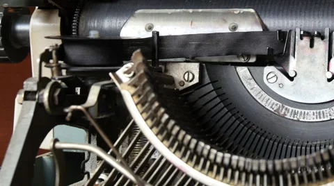Old Typewriter On The Table in 4K quality. Stock Footage 45599891
