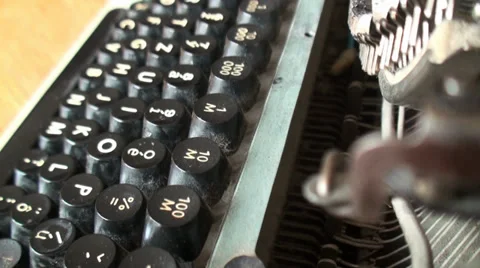 Old Typewriter On The Table Video stock 35859967