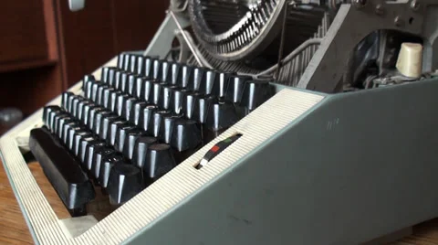 Old Typewriter On The Table Video stock 35859970