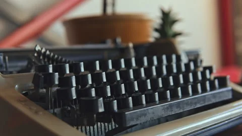 An old typewriter is on the table Stock Footage 130869253