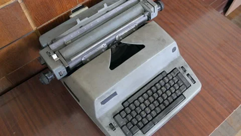 Old typewriter, top view Stock Footage 96002229