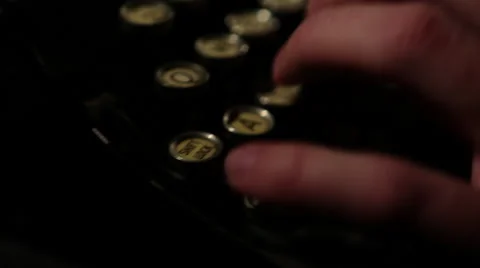 Old typewriter track with hands Stock Footage 47379987