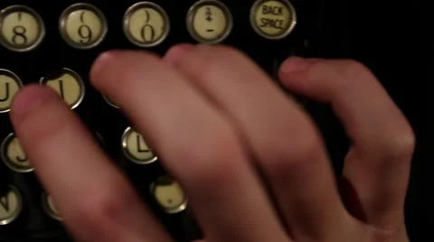 Old typewriter track left with hands Stock Footage 47381142