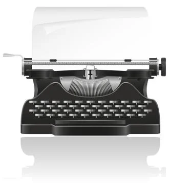 Old typewriter vector illustration Stock Illustration
