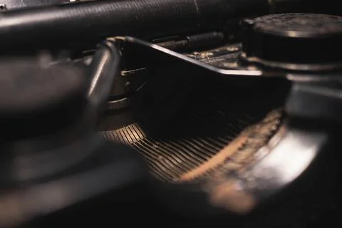 Old typewriter on a wooden table Stock Photos