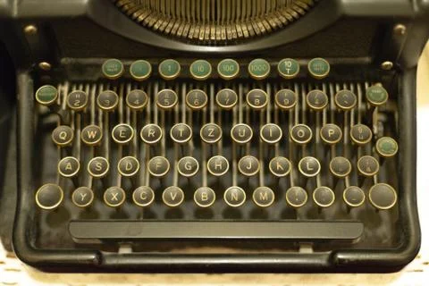 Old typing machine keyboard Stock Photos