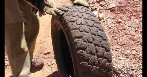 Old tyre Stock Footage 265907175
