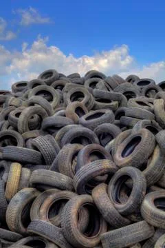 Old Tyres Hill Stock Photos