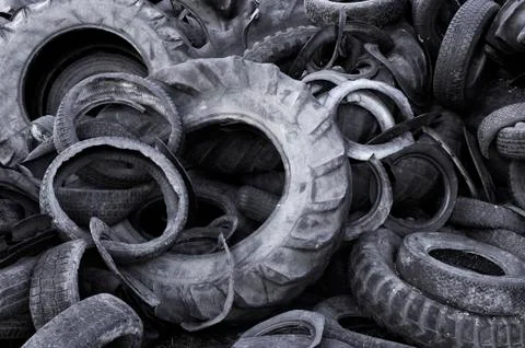 Old tyres Foto stock