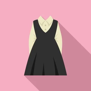 Old uniform icon flat vector. Fashion student Illustrazione stock
