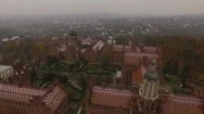 Old University Like Hogwarts Aerial View Stock Footage
