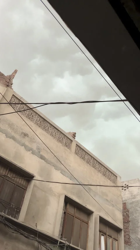 Old Urban Building Under Overcast Sky Stock Footage 339628655