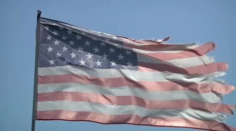 Old US flag. Stock Footage 12032146