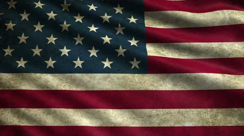 Old USA flag. Loop. Stock Footage 42895004