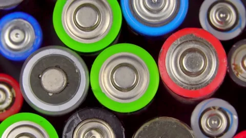 Old used batteries of different types ro... | Stock Video | Pond5