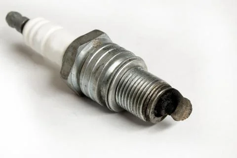 Old used spark plug Stock Photos