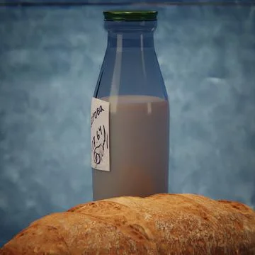 Old ussr fashioned opened bottle of milk Stock Illustration