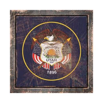 Old Utah flag Stock Illustration