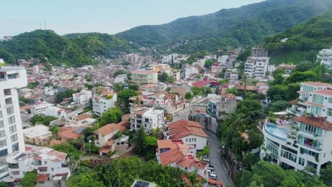 Old Vallarta Surrounded by Mountains Video stock 254210934