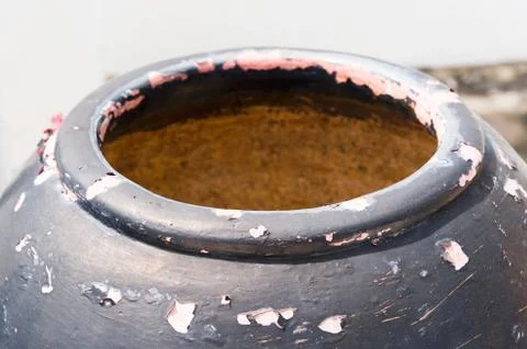 Old vase surface scratch closeup Foto stock