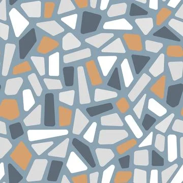 Old vector ceramic mosaic seamless pattern. Stone marble texture floor Stock Illustration