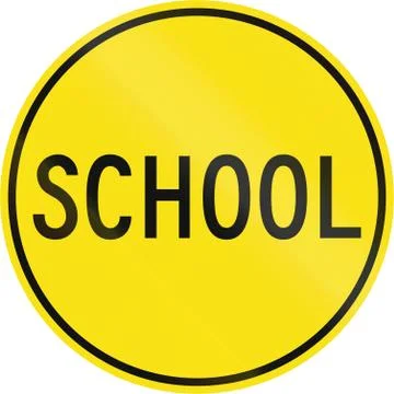 Old Version Of School Sign in Australia Stock Illustration