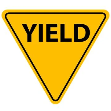 Old version of the Yield sign in the United States. Yield symbol. Stock Illustration