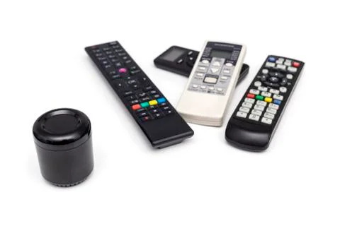 Old versus new technology concept - remote control Stock Photos