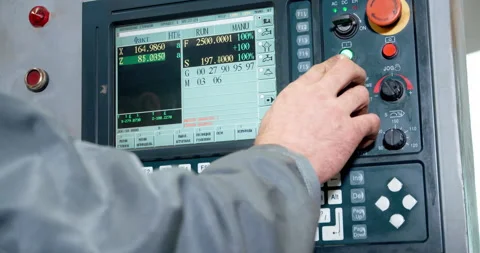 Old vertical Turning Lathe CNC Stock Footage 167366646