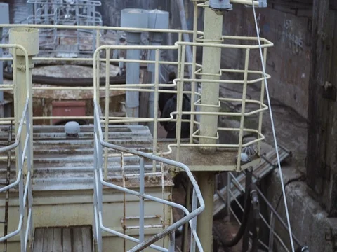 Old vessel technical team looks around the ship before sailing Stock-Footage 71868180
