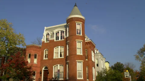 Old Victorian Brick Home Stock Footage 35316643