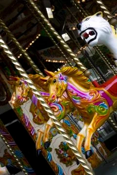Old victorian carousel Foto stock