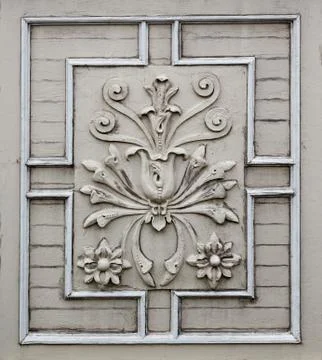 Old victorian flower facade Stock Photos