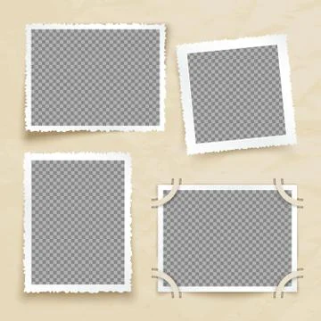 Old victorian image frames. Vintage photo borders vector set Illustrazione stock