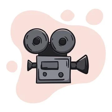 Old video camera for filming Stock Illustration