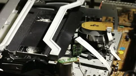 Old videorecorder 5. Working details large Stock Footage
