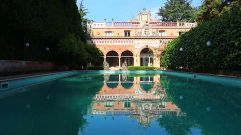 Old villa in Italy. Sicily. The development of an old villa in the water Stock Footage 110549133
