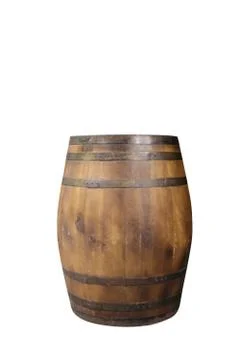 Old vine barrel with white background Stock Illustration