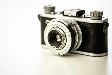 Old vingtage camera with copy space Stock Photos