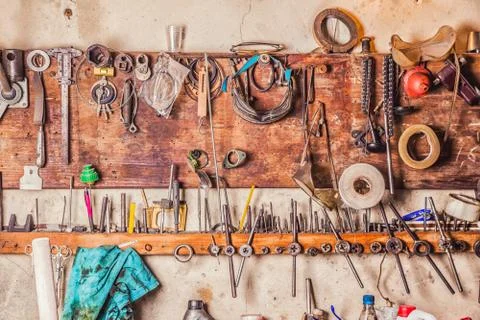 Old vinrtage tools Stock Photos