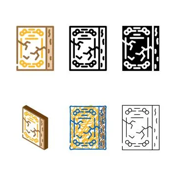 Old vintage book color forms icon vector Stock Illustration