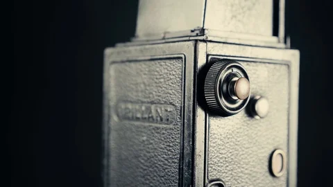 Old vintage camera slow motion 4K video Stock Footage 124849411