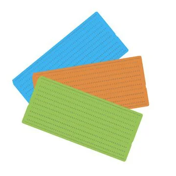 Old Vintage Computer Data Storage. Paper Punched Card Isolated on White Stock Illustration