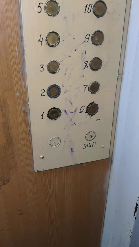 Old Vintage Elevator Control Panel with Handwritten Numbers Stock Footage 315086095